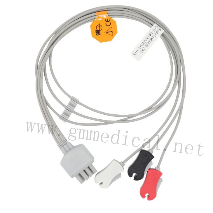3-свинцовый ЭКГ Leadwire Grabber 8pin Socket AHA