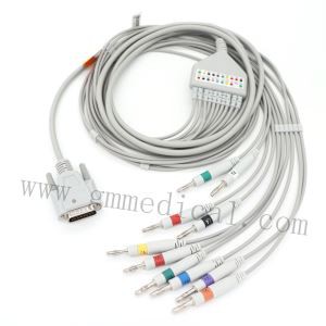 10-Lead EKG Cable Leadwires, совместимый с Nihon Kohden AHA