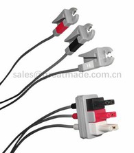 Совместимый набор безопасных отведений ЭКГ M1605A, 3-х отведения, AHA, 3 фута, AA 2PIN / Snap