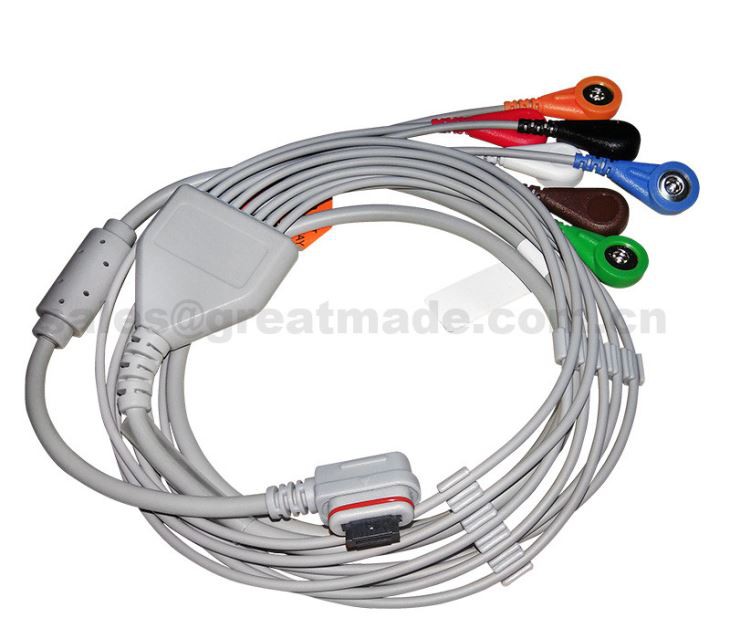 2008594-004 Ge Seer Light Holter Кабель для пациента / Leadwires, 3-канальный (7-Ld), Aha