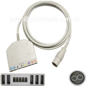 Использование с соединительным кабелем Lohmeier 98.060.120 / A с несколькими параметрами (IBP * 2, температура * 2, 5-свинцовый ЭКГ, Spo2)